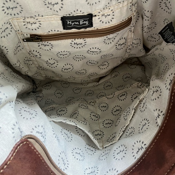 Myra Bag Brown and Cream Tote - Picture 9 of 9